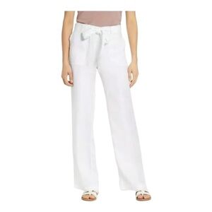 CASLON white belted linen pants